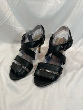 COACH Black Strappy Heeled Sandals